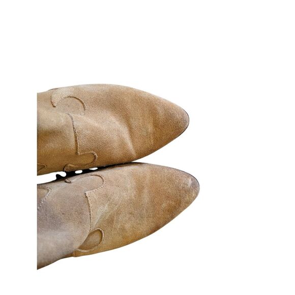 Lucky Brand Boots Women's 7.5 Tan Cognac Armadylo Western Suede Leather - Picture 4 of 6